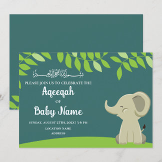 Instant-Editable Baby Aqeeqah Einladungskarte