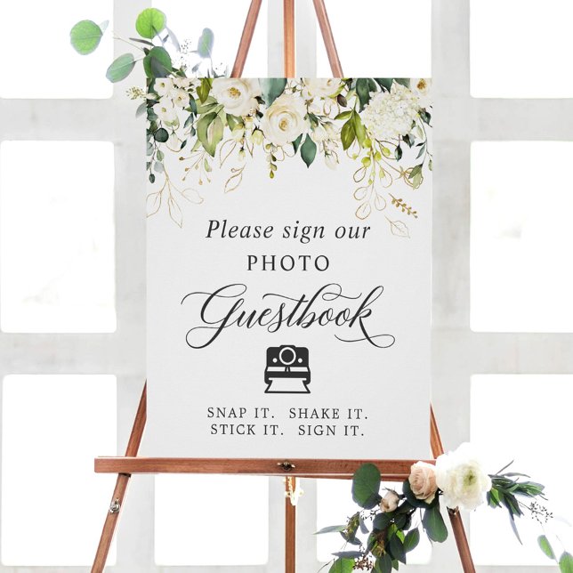 Instant Foto Gästebuch Signieren Weiße Rosen Blume (Von Creator hochgeladen)