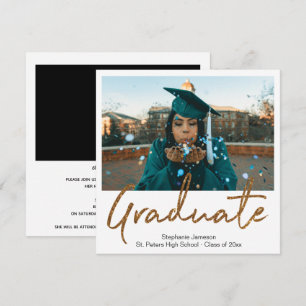 Instant Foto Graduation Gold Glitzer Ankündigung