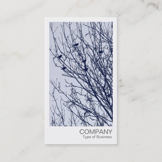 Instant Foto - Starlings in einem Baum Visitenkarte (Vorderseite)