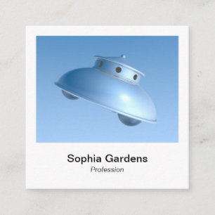 Instant Foto Style - Classic Flying Saucer Quadratische Visitenkarte