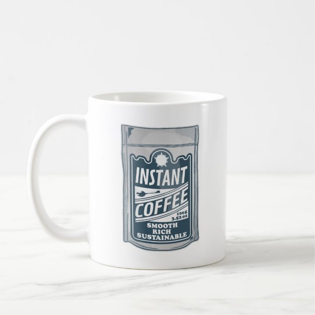 Instant-Kaffee-Pop-Kunstdarstellung Kaffeetasse (Links)
