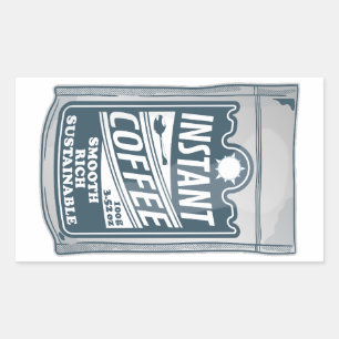 Instant-Kaffee-Pop-Kunstdarstellung Rechteckiger Aufkleber