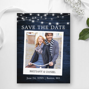 Instant-Kamera-Foto-Lichter Holz Save The Date Postkarte