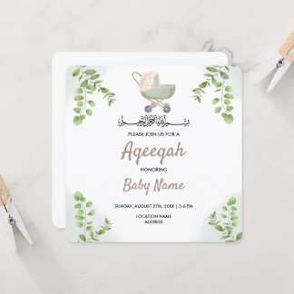 Instant Modern Chic Aqeeqah Aqiqah Invite Card Einladung