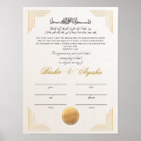 Instant Modern Gold Nikkah Ehezertifikat
