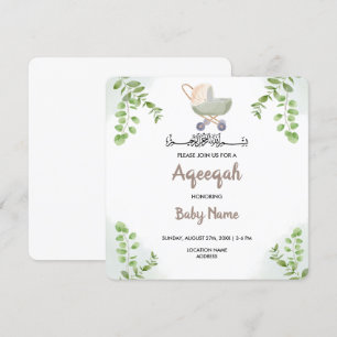 Instant Moderne Chic Aqeeqah Aqiqah Einladungskart Einladung
