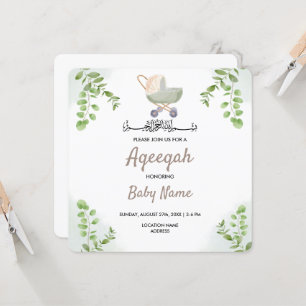 Instant Moderne Chic Aqeeqah Aqiqah Einladungskart Einladung