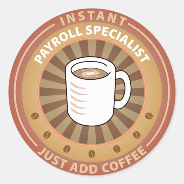 Instant Payroll Specialist Runder Aufkleber (Vorderseite)