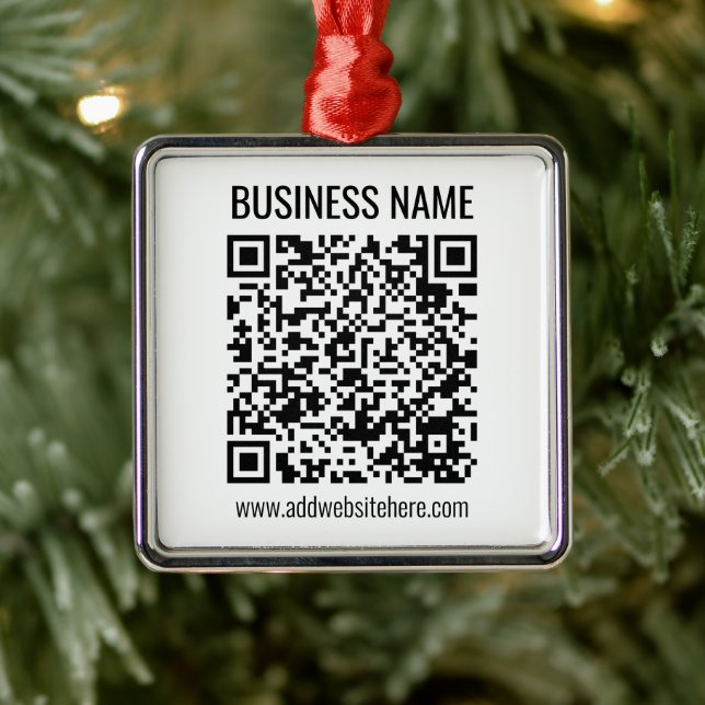 Instant QR Code (geben Sie Ihre Website-URL ein, u Ornament Aus Metall (Baum)
