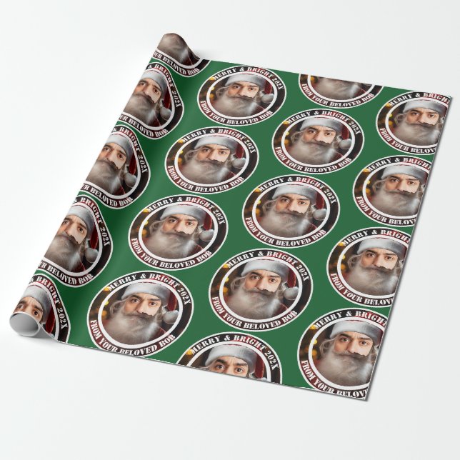 Instant Santa! Fügen Sie einfach Ihr Gesicht hinzu Geschenkpapier (Ungerollt)