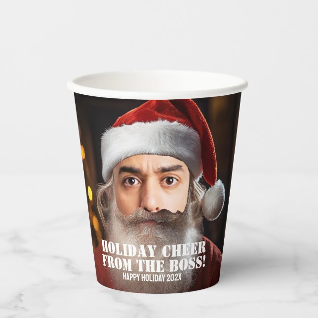 Instant Santa! Fügen Sie einfach Ihr Gesicht hinzu Pappbecher (Vorderseite)