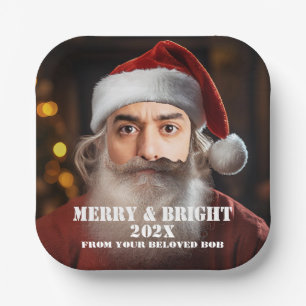 Instant Santa! Fügen Sie einfach Ihr Gesicht hinzu Pappteller