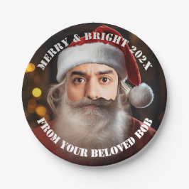 Instant Santa! Fügen Sie einfach Ihr Gesicht hinzu Pappteller