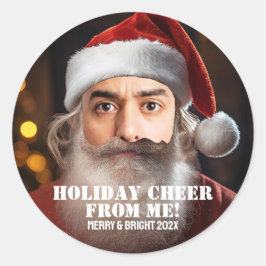 Instant Santa! Fügen Sie einfach Ihr Gesicht hinzu Runder Aufkleber