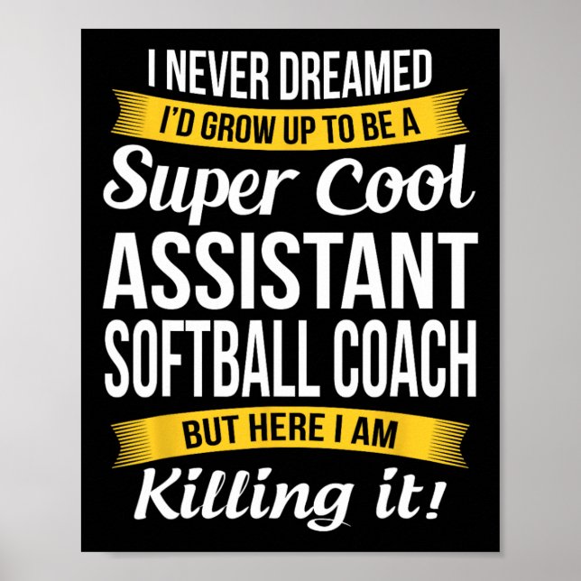 Instant Softball-Trainer Danke Lustiges Geschenk Poster (Vorne)