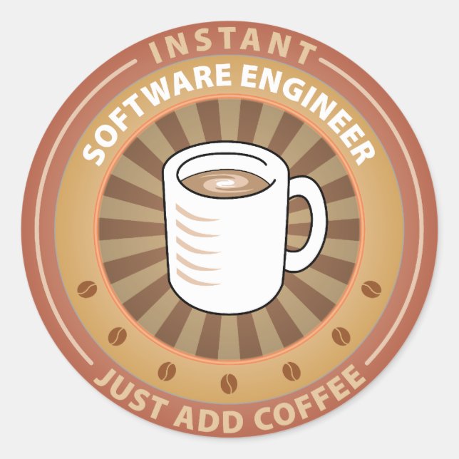 Instant Software Engineer Runder Aufkleber (Vorderseite)