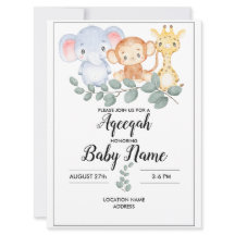 Instant Woodland Aqeeqah Aqiqah Invite Card