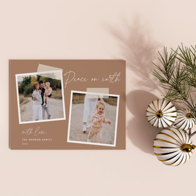 Instantané | Carte de vacances photo Peace on Eart (Créateur téléchargé)