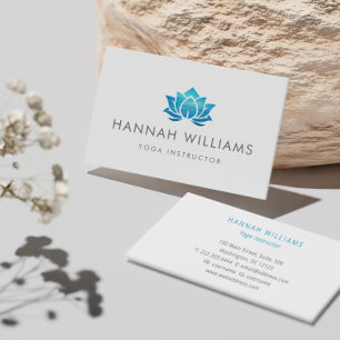 Instructeur de Yoga Carte de visite de Lotus Bleu