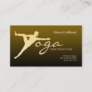 Instructeur de Yoga Carte de visite Gold Brown