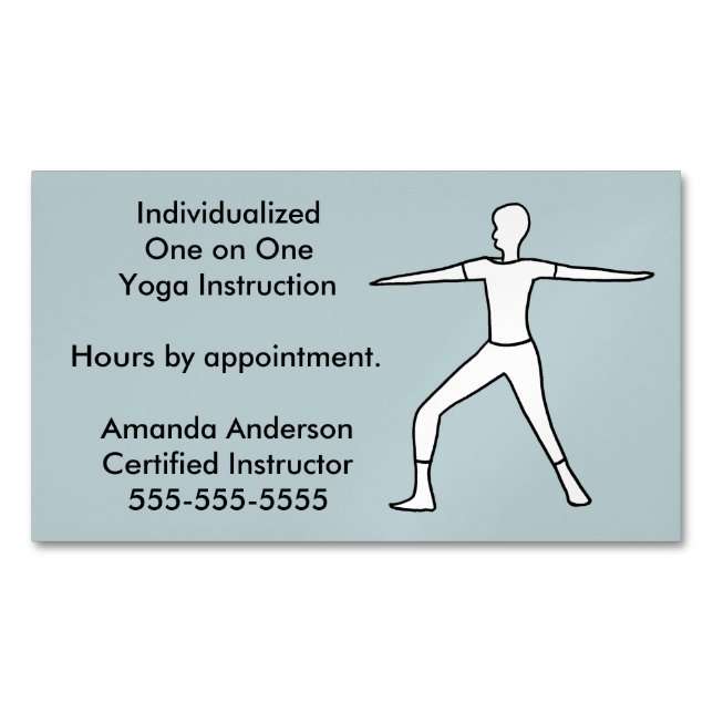 Instructeur de Yoga Carte de visite Magnet (devant)