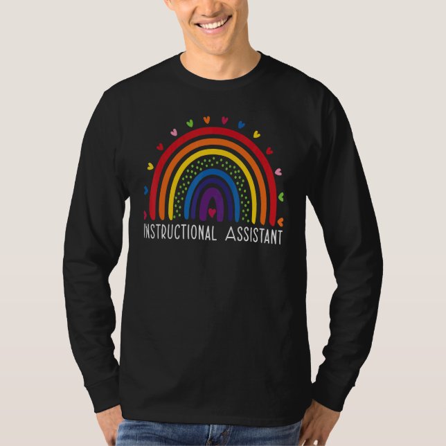 Instructional Assistant Boho Rainbow Graduation Ap T-Shirt (Vorderseite)