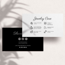 Instructions pour la bijouterie Carte de remerciem