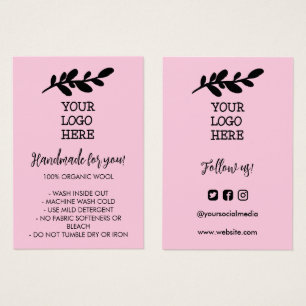 Instructions pour le lavage à la main rose Logo de