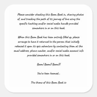 Instructions pour les autocollants de Boom Book