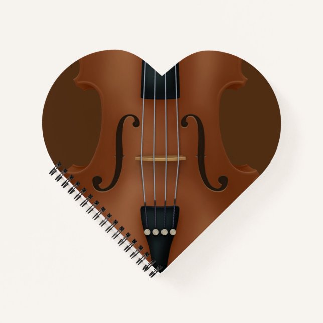 Instrument Cello Viola Herz Notizbuch (Vorderseite)
