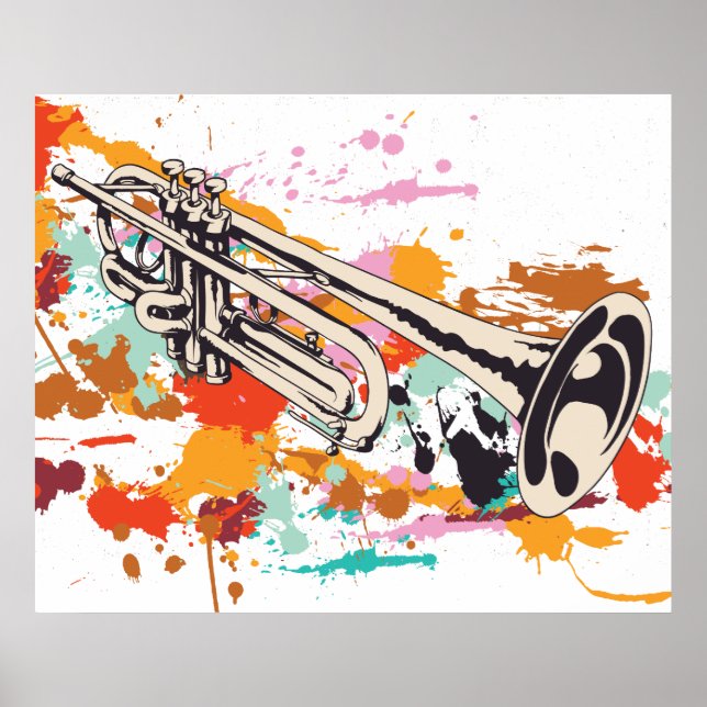 instrument de musique de trompette affiche imprimé (Devant)