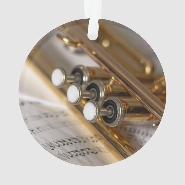 Instrument en laiton de trompette et de feuille de (dos)