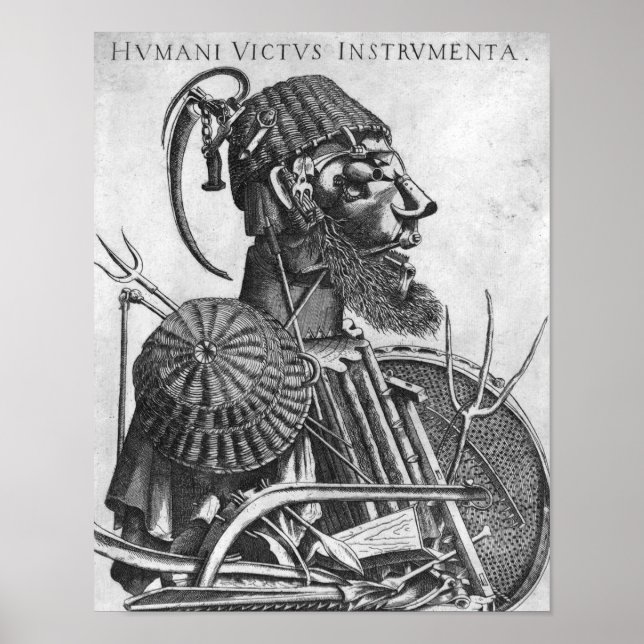 Instrumente der menschlichen Trägheit, Arcimboldo Poster (Vorne)