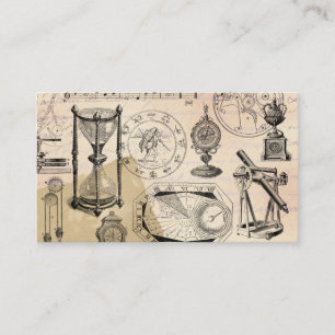 Instrumente der Stunde Steampunk-Stundenglas Visitenkarte