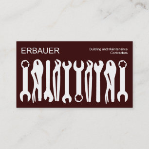 Instrumente des Handels - Weiß auf Dunkelbraun 330 Visitenkarte