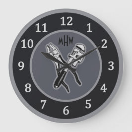 INSTRUMENTE kundenspezifische Monogramm-Wanduhren Große Wanduhr