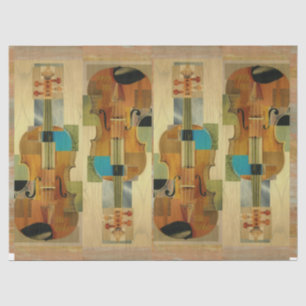 Instrumententeil-Collage aus zusammengesetzten Vio Seidenpapier