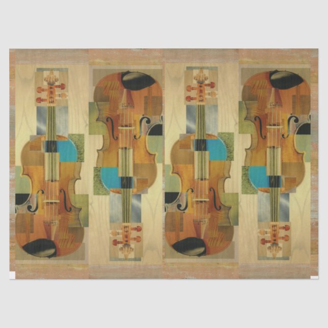Instrumententeil-Collage aus zusammengesetzten Vio Seidenpapier (Vorderseite)