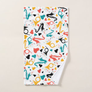 Instruments de musique colorés Note & Coeurs Motif