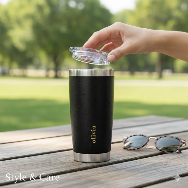 Insulated Tumbler with Custom Brand Text Thermobecher (Insulated Tumbler with Custom Brand Text)