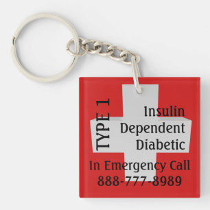 Insulin-abhängiger Diabetes TYP 1 Diabetiker Schlüsselanhänger