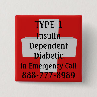 Insulin-abhängiges TYP 1 Diabetiker Button