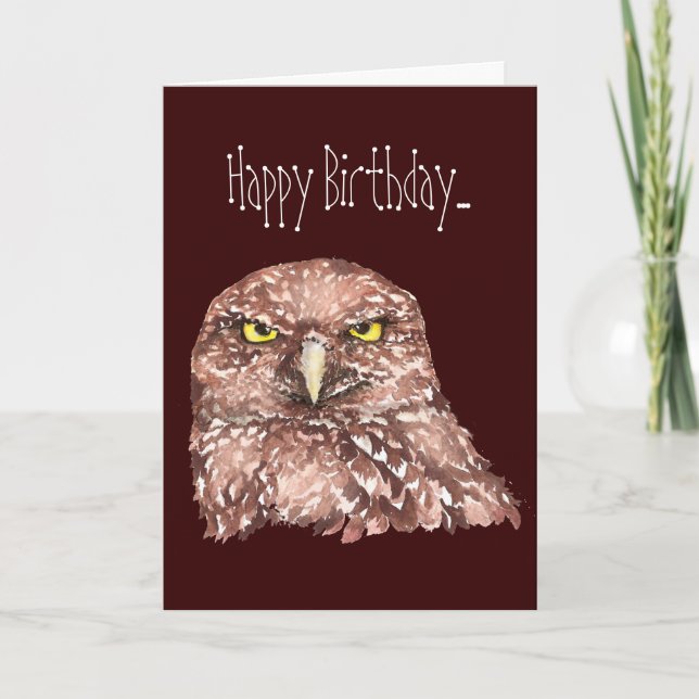 Insulinalter Frauen Geburtstagskarte Burrowing Owl Karte (Vorderseite)