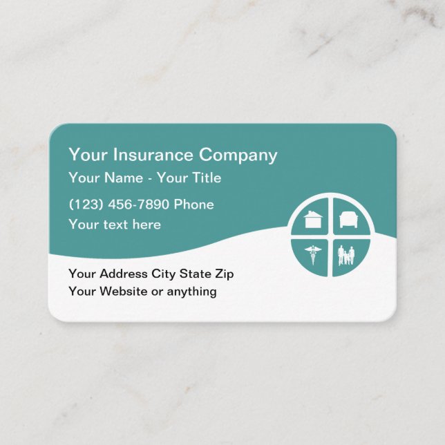 Insurance Agent Multi Line Business Cards Visitenkarte (Vorderseite)