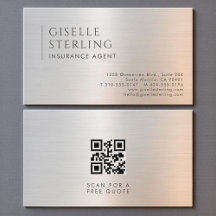 Insurance Agent QR Code Brushed Metal