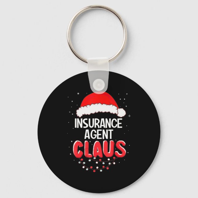Insurance Agent Santa Claus Christmas Matching Cos Schlüsselanhänger (Vorderseite)