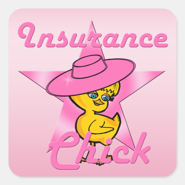 Insurance Chick #8 Quadratischer Aufkleber (Vorderseite)