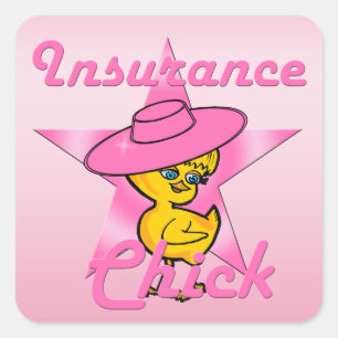 Insurance Chick #8 Quadratischer Aufkleber