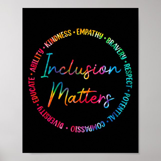 Integrationsprobleme Gefärbte Krawatte Autismus Se Poster (Vorne)